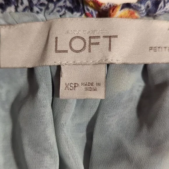 Loft blue floral sleeveless shift dress - Picture 3 of 4